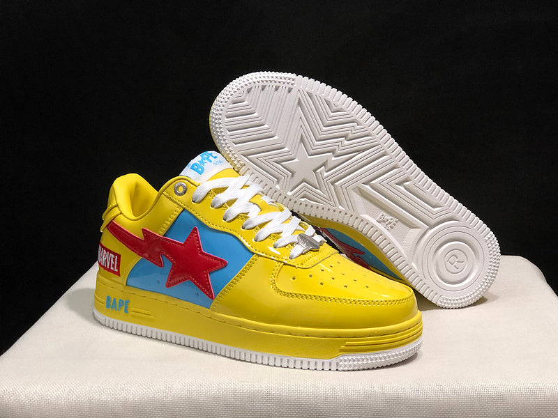 Red, Blue & Yellow Colorblock Low-Top Sneakers