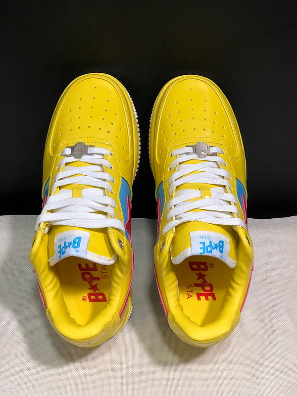 Red, Blue & Yellow Colorblock Low-Top Sneakers
