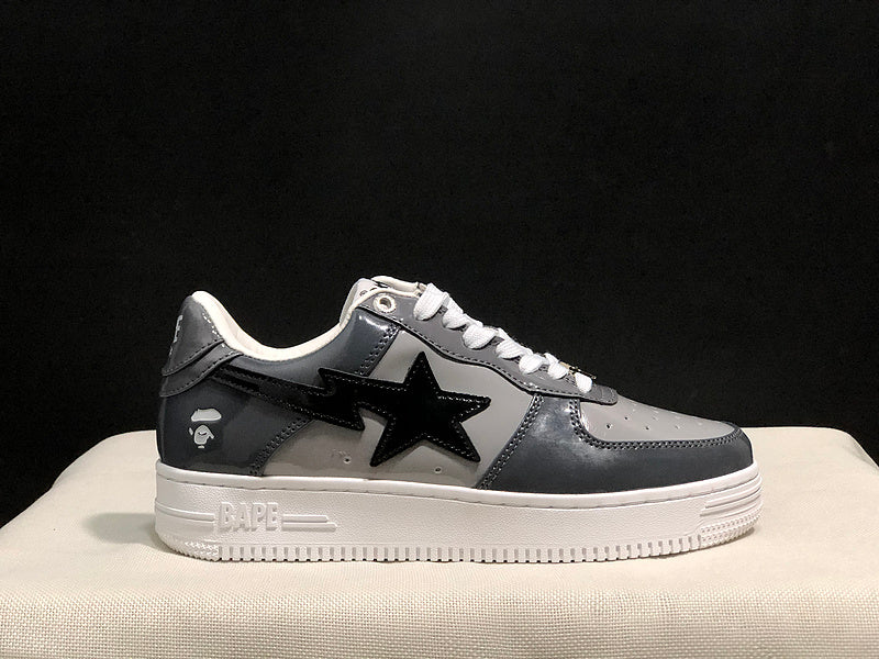 BAPE STA Low Sneakers – Grey/Black/White