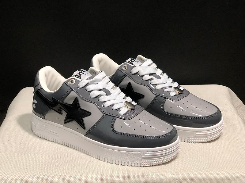 BAPE STA Low Sneakers – Grey/Black/White