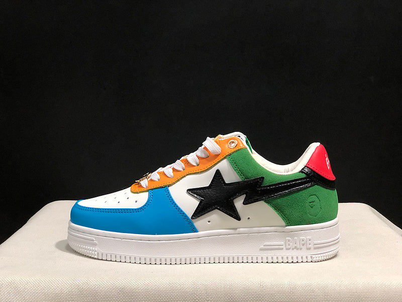 BAPE STA Low Sneakers – Multicolor Patchwork