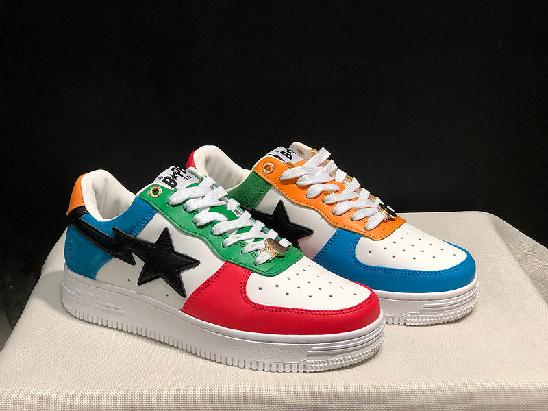 BAPE STA Low Sneakers – Multicolor Patchwork